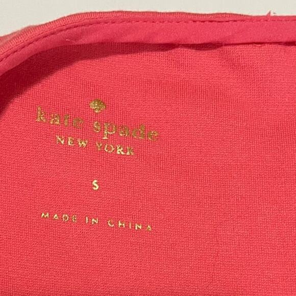 Kate Spade Fit And Flare Dress Coral Pink Eyelet Scalloped Hem Bateau Small - Picture 4 of 9